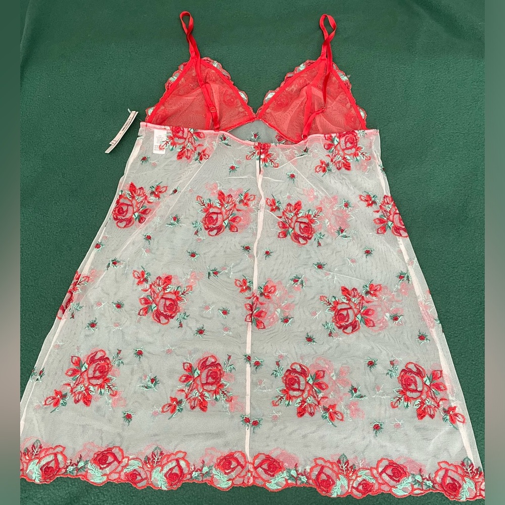Victoria's Secret Floral Embroidery Sheer Mesh Slip - Picture 6 of 16